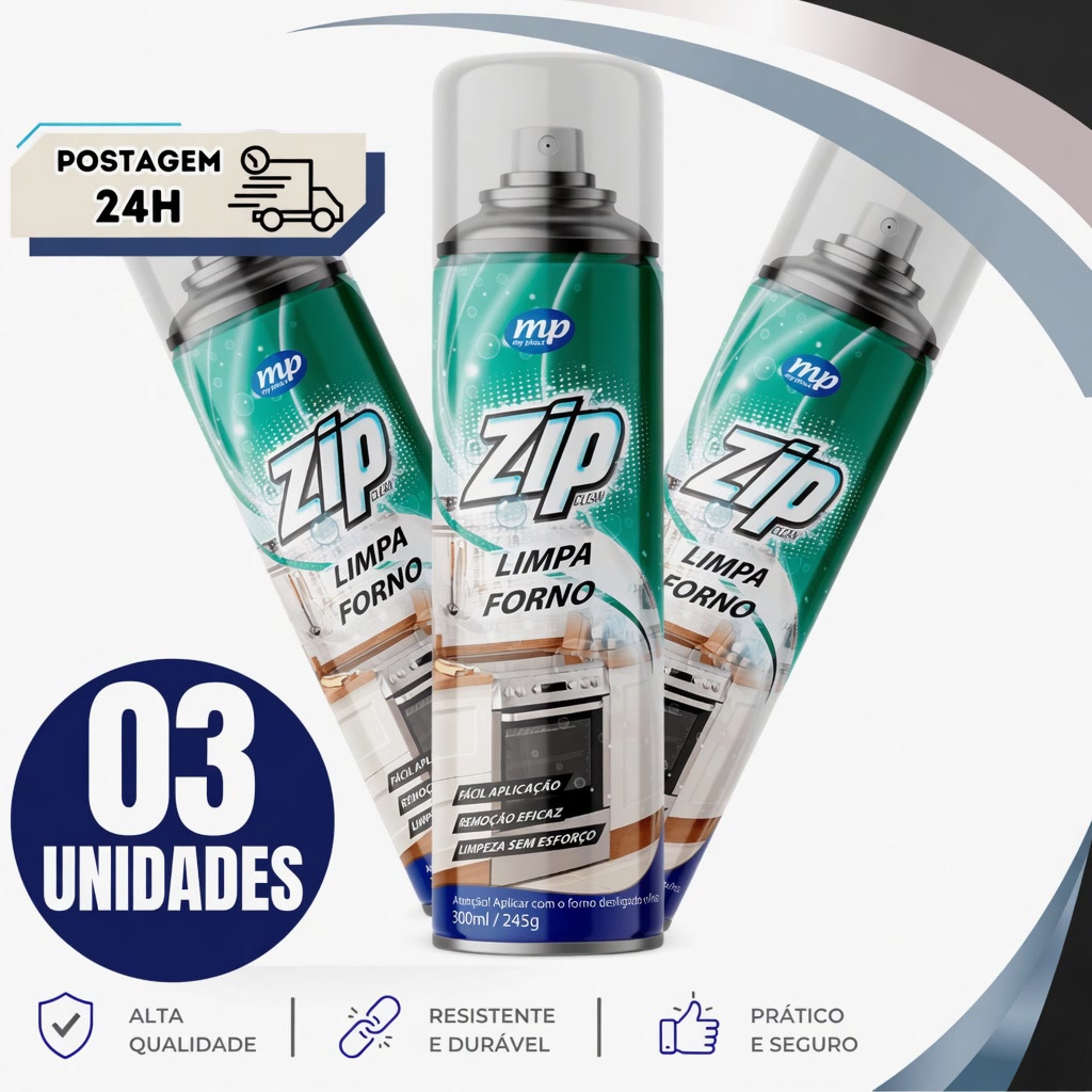 Kit 3 Zip Limpa Forno 300 ml