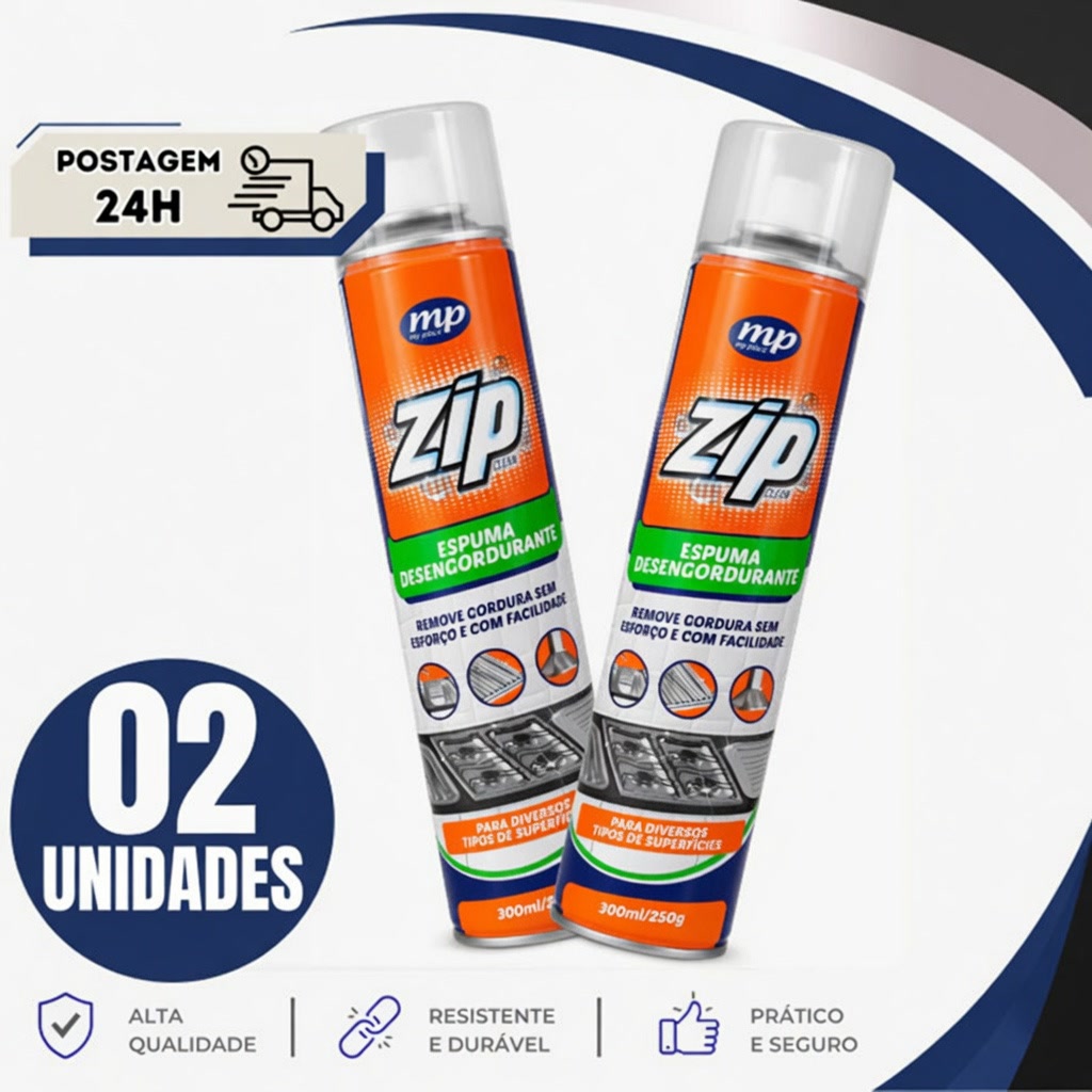 Kit 2 Zip Clean Espuma Desengordurante